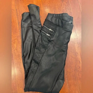 Express faux leather leggings with zippers